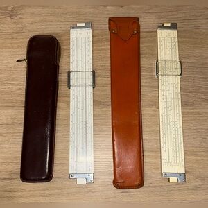 VINTAGE ENGINEERING SLIDE RULES KEUFFEL & ESSER & DIETZGEN Set of 2 with Cases.